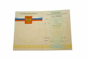 Аттестат за 11 класс с 2008 по 2009 годы образец 1